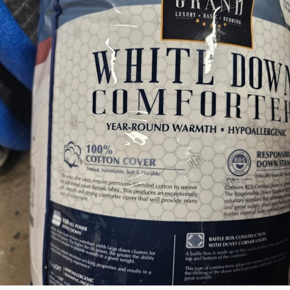 Hotel Grand White Down Comforter, new - Picture 2 of 12
